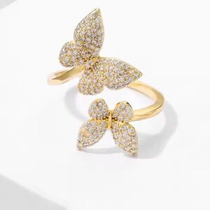 Anthropologie Gold  Butterfly Ring